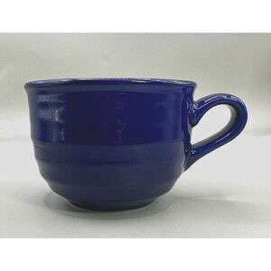 Set of 2 HUGE Cobalt Blue Mugs Large Soup Cups Perfect Planters Boho Cottage 4"